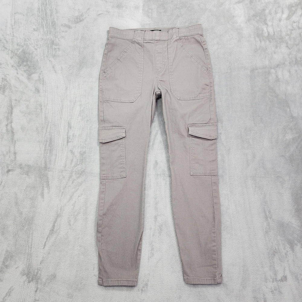 Sincerely Jules Pants Womens M‎ Beige Gray Pull On Cargo Skinny Ankle Stretch